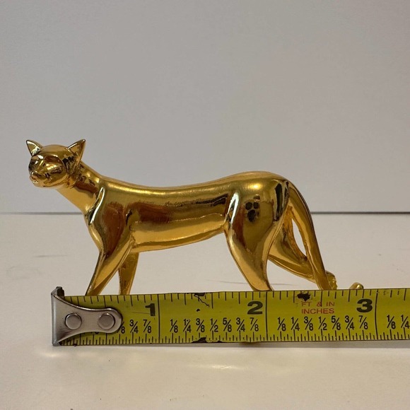 THE FRANKLIN MINT curio cabinet cats collection "Art Deco" Brass Cat -VINTAGE - Picture 9 of 9
